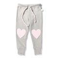Minti Heart Knee Trackies Grey Marle/Ballet